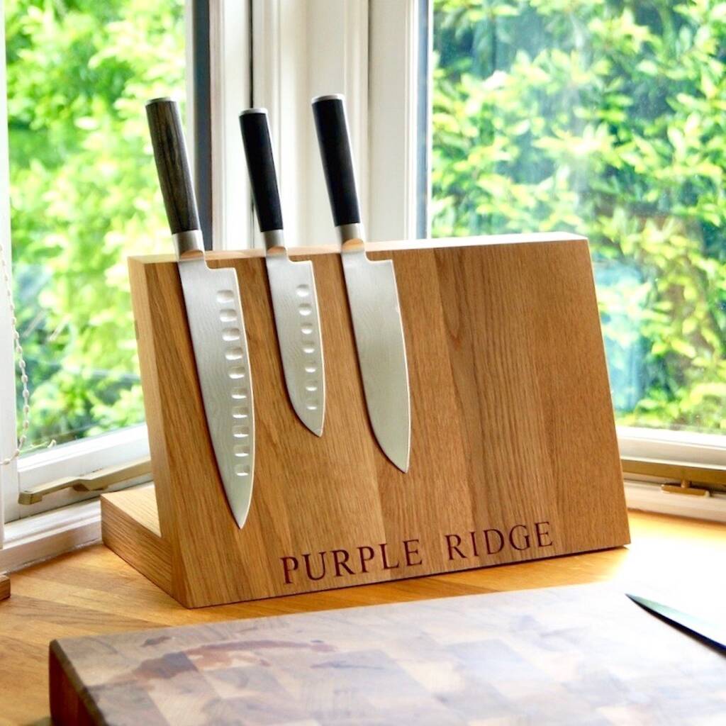 Magnetic Wooden Knife Block