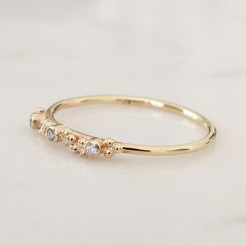 Aurelia 9 Ct Gold Thin Diamond Stacking Ring, 4 of 7
