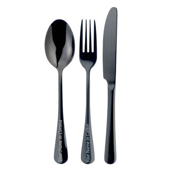 Stainless Steel Personalised Cutlery Set For Him, 2 of 7