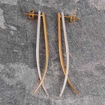 Long Drop Spiked Sterling Silver Ear Jacket Earrings, 6 of 7