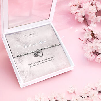 Thank You Mum Silver Plated Beaded Bracelet, 2 of 6