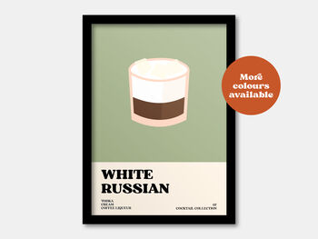 White Russian Cocktail Print, 2 of 7