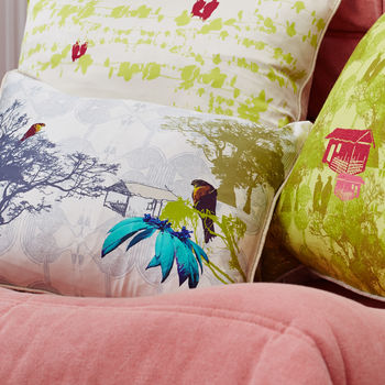 Tropical Trees And Flowers Silk Cushion, 2 of 7