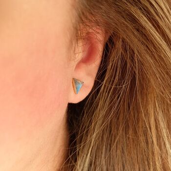 Labradorite Gemstone Stud Earrings, 2 of 5