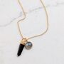 The En Pointe Black Tourmaline Gemstone Necklace, Gold, thumbnail 3 of 12