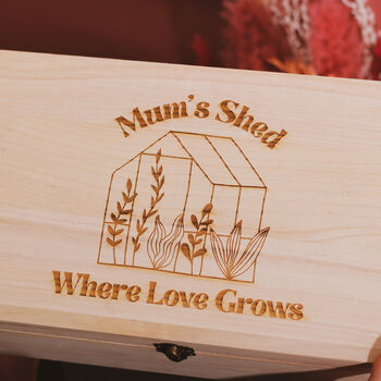 Personalised Mum's Garden Shed Keepsake Box For Her, 2 of 5