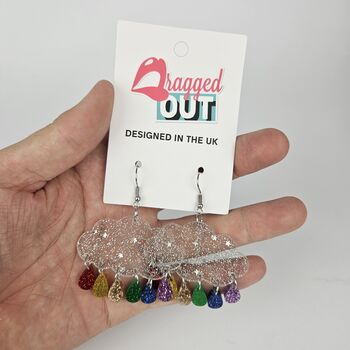 Gay Pride Cloud Earrings, 2 of 2