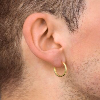 Mens Large Sterling Silver Hoop Earrings, 5 of 7