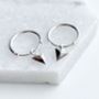 Sterling Silver Triangle Huggie Hoops, thumbnail 2 of 3