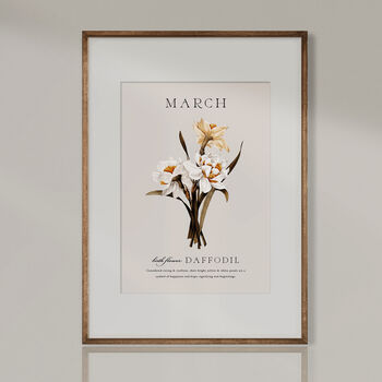 Birth Flower Wall Print 'Daffodil' For March, 6 of 9