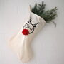 Pom Pom Rudolph Personalised Christmas Stocking, thumbnail 8 of 8