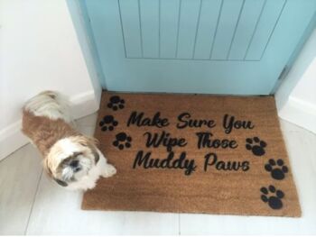 Country Home Wipe Those Paws Print Doormat, 2 of 4