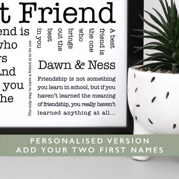 Gift For Friend 'Best Friend' Quotes Print, 4 of 8