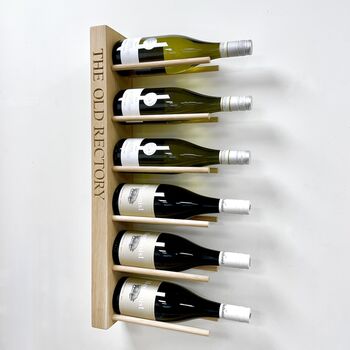 Personalised Oak Wall Wine Racks, 2 of 6