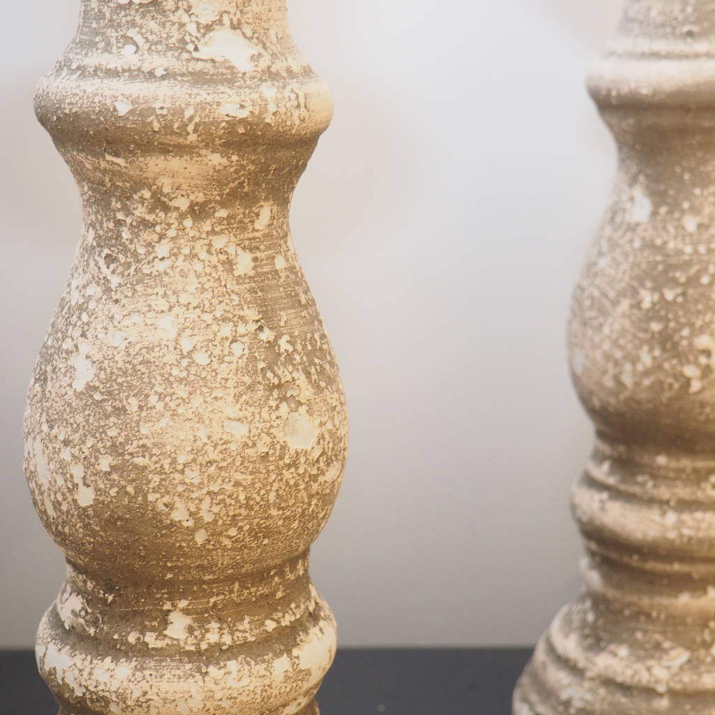 Grey Stone Candlestick By Za Za Homes