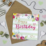 Superstar Green Floral Birthday Card, thumbnail 1 of 5