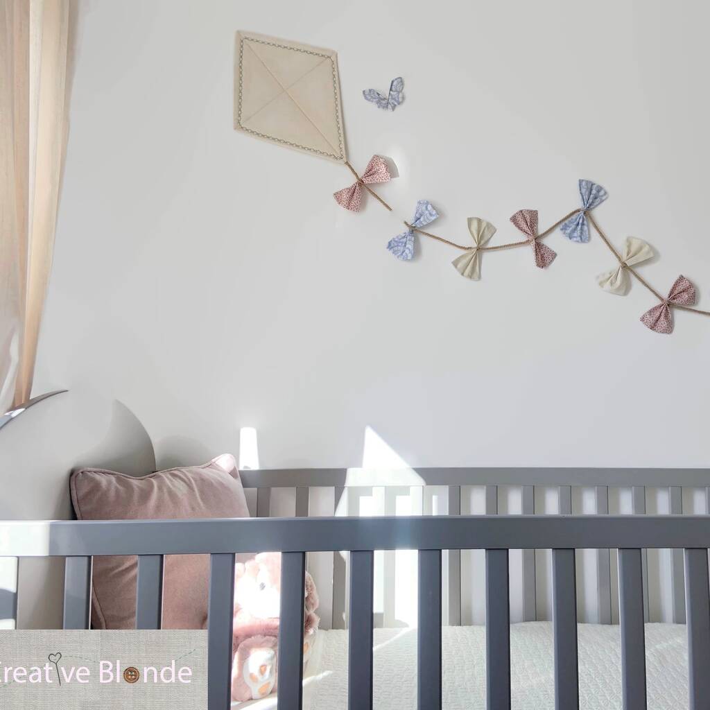Personalised Baby Nursery Decor,Cream Kite Wall Hanging, 1 of 12