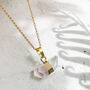 Clear Quartz Bullet Pendant Necklace Real 18k Gold Plated Gift, thumbnail 1 of 4