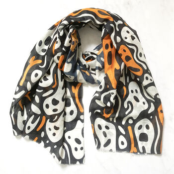 Ghost Print Halloween Scarf, 2 of 6