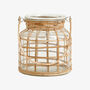 Small Bamboo And Glass Hanging Candle Lantern, thumbnail 6 of 6