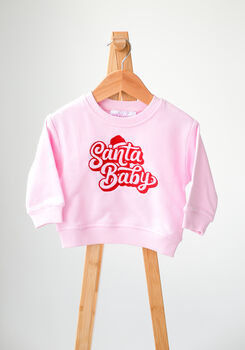 Santa Baby Embroidered Christmas Sweatshirt Jumper, 4 of 5