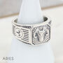 Mens Personalised Sterling Silver Zodiac Ring, thumbnail 3 of 12