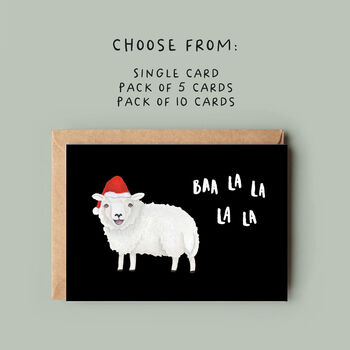 'Baa La La La La' Santa Sheep Christmas Card, 7 of 10
