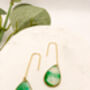 Transparent Green Teardrop Statement Earrings For Her, thumbnail 2 of 9
