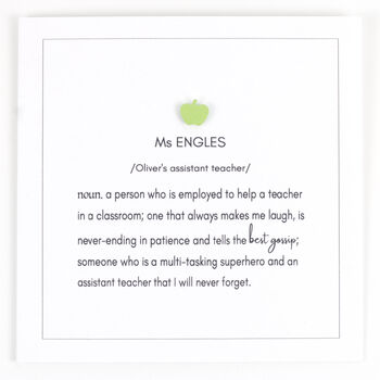 Definition Of Teaching Assistant Personalised Card, 6 of 11