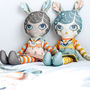 Large Doll And Doll's Dress Kit In Teal Blue, thumbnail 3 of 9