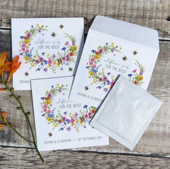 10 Wildflower Seed Packet Wedding Favours For The Bees, 2 of 7