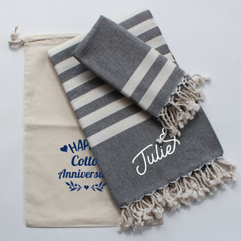 Personalised Beach Towel Set, Bridesmaid Gift Set, 5 of 12