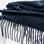 Personalised Navy Blue Pure Cashmere Scarf, thumbnail 6 of 10
