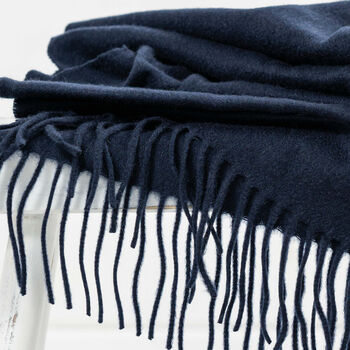 Personalised Navy Blue Pure Cashmere Scarf, 6 of 10
