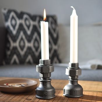 Pair Of Industrial Style Candle Holders, 4 of 5