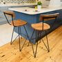 Industrial Wood Bar Stool With Backrest, thumbnail 3 of 5