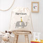 Personalised Elephant Cotton Nursery Bag, thumbnail 2 of 7