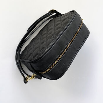 Black Leather Quilted 'Riviera' Handbag, 6 of 7