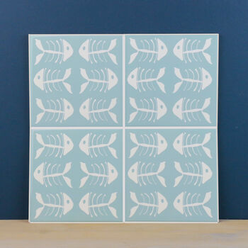 Duck Egg 'Bonefish' Ceramic Handprinted Tile, 3 of 8