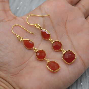 Carnelian Earrings: Orange Gemstone Jewelry, 6 of 8