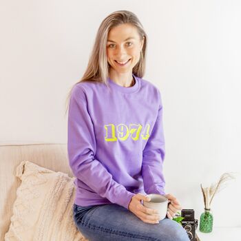 Neon Embroidered Milestone Sweatshirt, 2 of 5