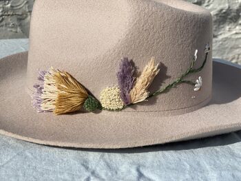Hand Embroidered Floral Wool Fedora, 12 of 12