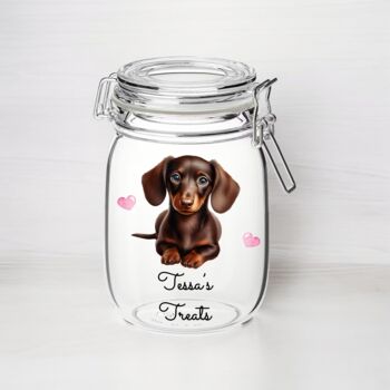 Personalised Dachshund Kilner Style Dog Treat Jar C, 2 of 2
