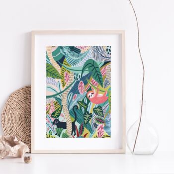 Sloth And Black Panther Art Print, 2 of 5