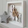 25th Silver Anniversary Deluxe Oak Initials Artwork, thumbnail 1 of 2