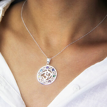 Sterling Silver Om And Chakra Necklace, 2 of 6