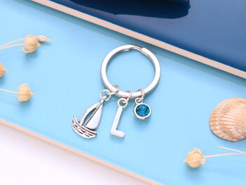 Sailing Boat Personalised Keyring Boating Gift, Present For Sailor, 5 of 9