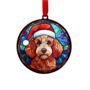 Poodle Red In Santa Hat Suncatcher Decoration, thumbnail 6 of 6