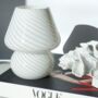 Hand Blown Striped Glass Murano Style Mushroom Lamp, thumbnail 3 of 6