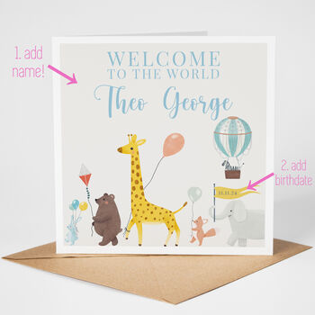 Custom New Baby Boy Card, 2 of 4